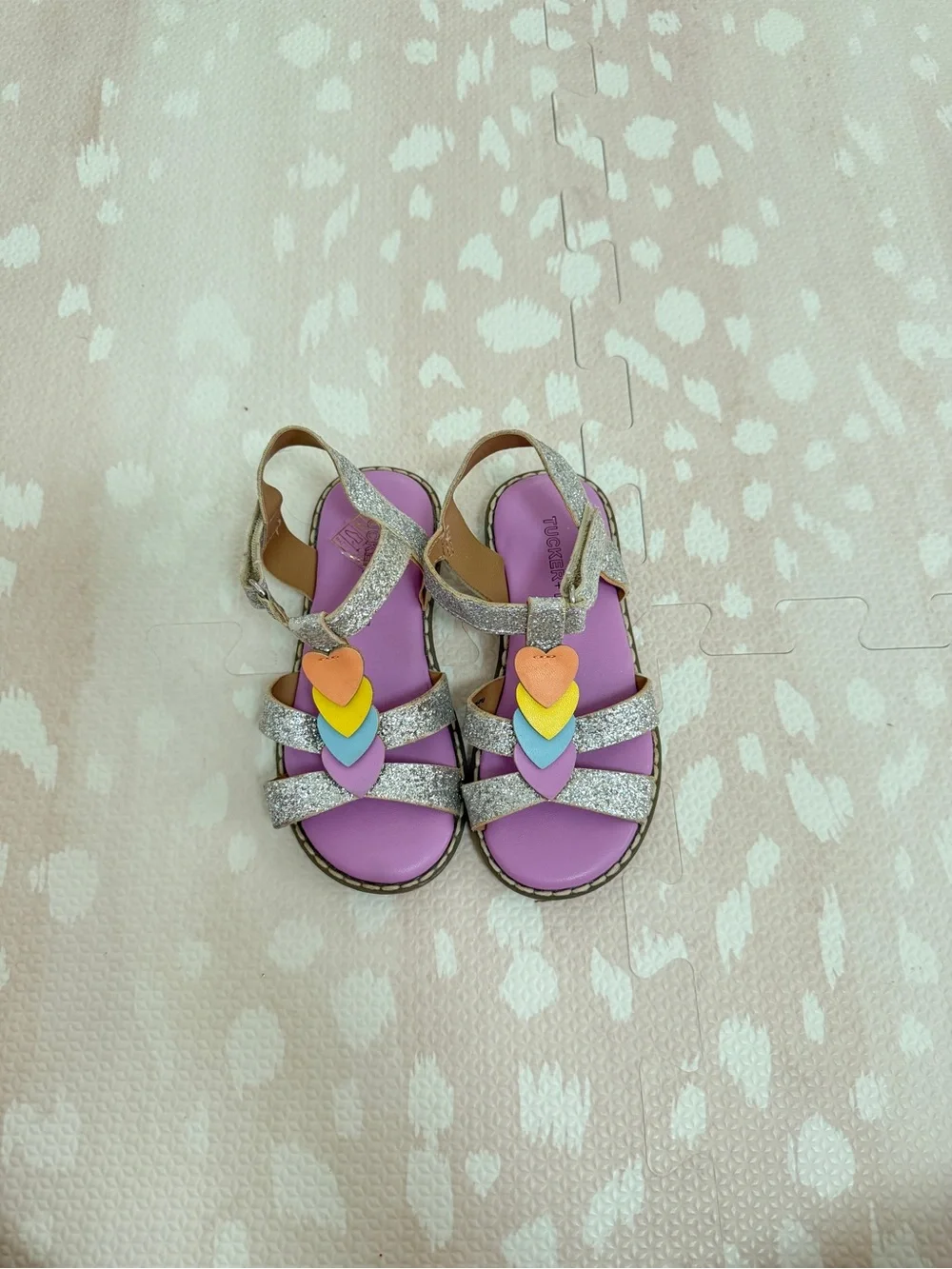 Tucker + Tate Purple Glitter Heart Strap Sandals